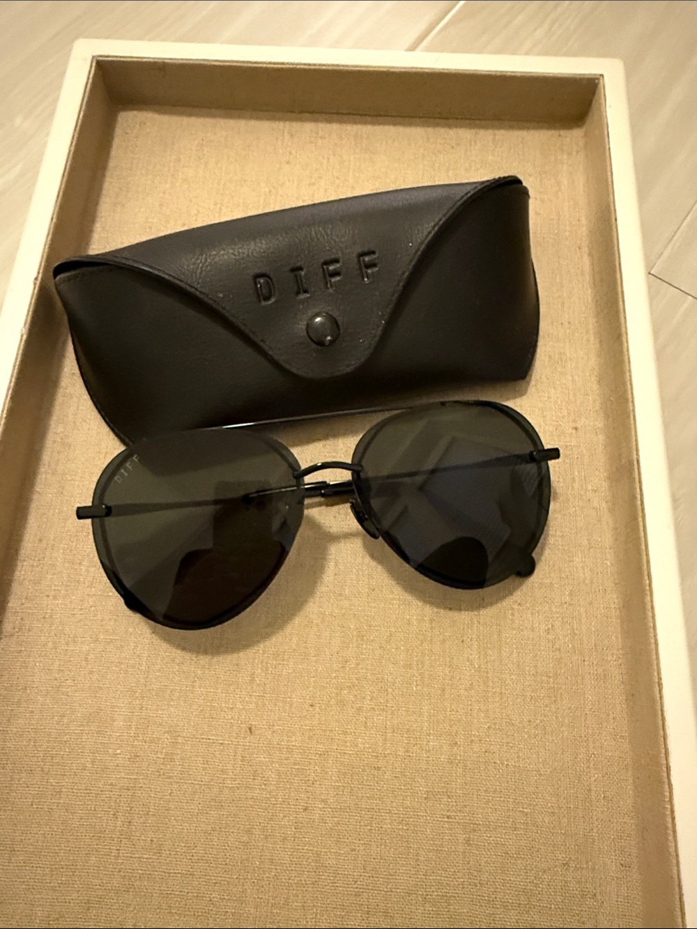 DIFF Black Round Sunglasses